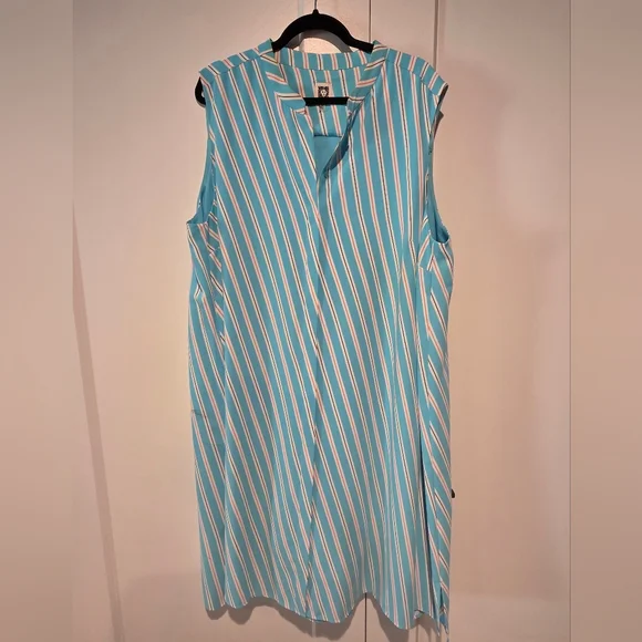 Anne Klein | Dresses | Anne Klein Blue And White Striped Lined Dress |  Poshmark